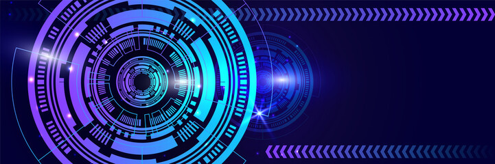 Abstract technology concept. Circuit board, high computer color background. Vector illustration