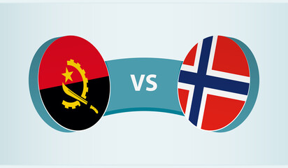 Angola versus Norway, team sports competition concept.