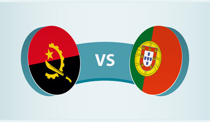 Angola versus Portugal, team sports competition concept.