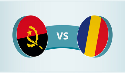 Angola versus Romania, team sports competition concept.