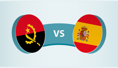 Angola versus Spain, team sports competition concept.