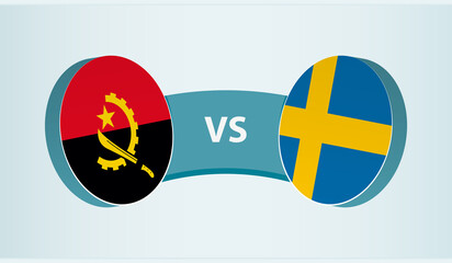 Angola versus Sweden, team sports competition concept.