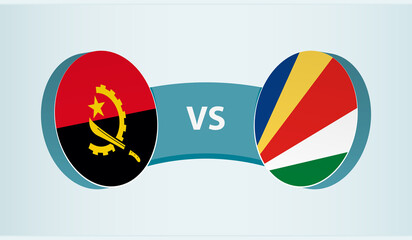 Angola versus Seychelles, team sports competition concept.