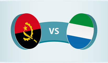 Angola versus Sierra Leone, team sports competition concept.