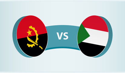 Angola versus Sudan, team sports competition concept.