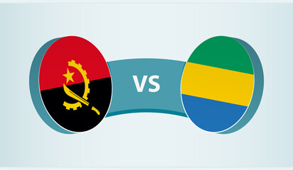 Angola versus Gabon, team sports competition concept.