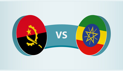 Angola versus Ethiopia, team sports competition concept.
