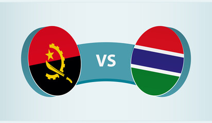 Angola versus Gambia, team sports competition concept.