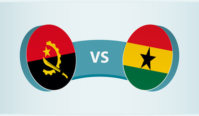 Angola versus Ghana, team sports competition concept.
