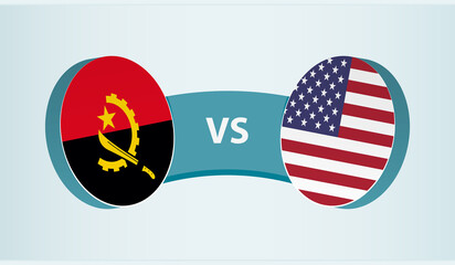 Angola versus USA, team sports competition concept.