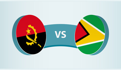 Angola versus Guyana, team sports competition concept.