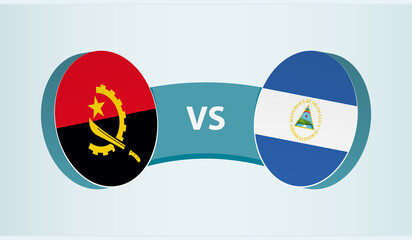 Angola versus Nicaragua, team sports competition concept.