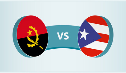 Angola versus Puerto Rico, team sports competition concept.