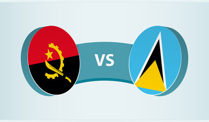Angola versus Saint Lucia, team sports competition concept.
