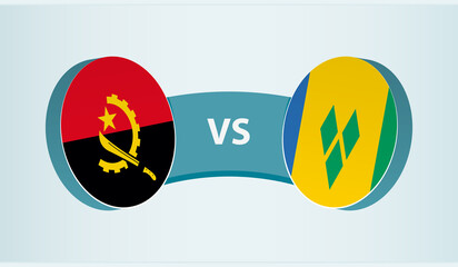 Angola versus Saint Vincent and the Grenadines, team sports competition concept.