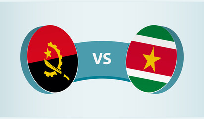 Angola versus Suriname, team sports competition concept.