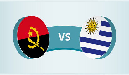 Angola versus Uruguay, team sports competition concept.