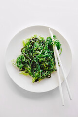 Fototapeta premium Wakame served on plate ready to eat