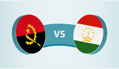 Angola versus Tajikistan, team sports competition concept.