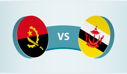 Angola versus Brunei, team sports competition concept.
