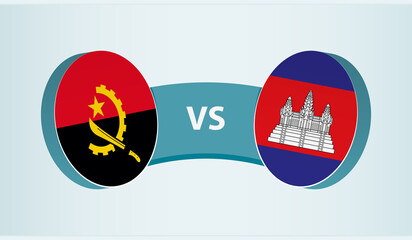 Angola versus Cambodia, team sports competition concept.