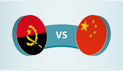 Angola versus China, team sports competition concept.