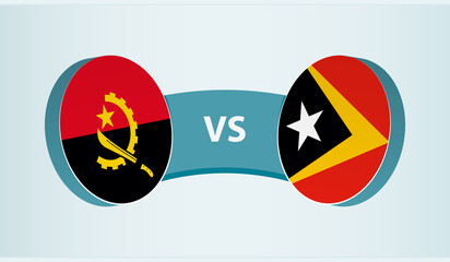 Angola versus East Timor, team sports competition concept.