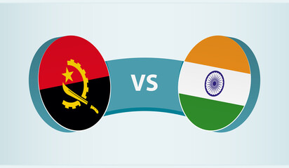 Angola versus India, team sports competition concept.