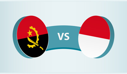 Angola versus Indonesia, team sports competition concept.
