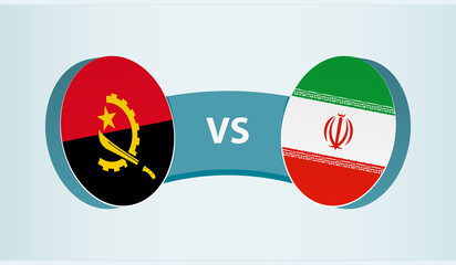 Angola versus Iran, team sports competition concept.
