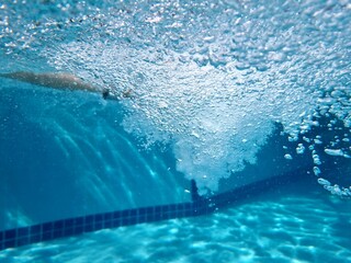 swimming in the pool