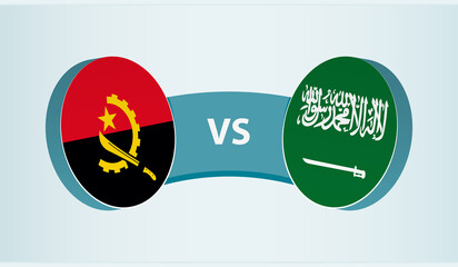 Angola versus Saudi Arabia, team sports competition concept.
