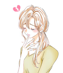 失恋して泣く女性