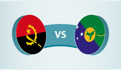 Angola versus Christmas Island, team sports competition concept.