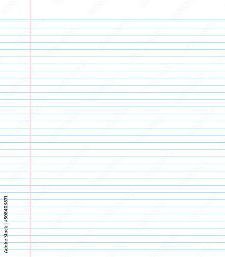 Aufkleber blank loose leaf notebook paper background. realistic line paper note. notebook paper with lines des