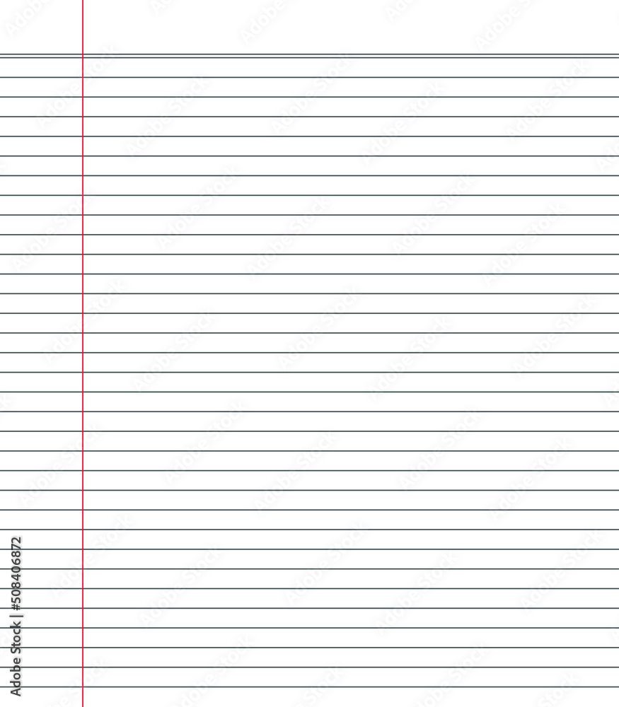 Aufkleber blank loose leaf notebook paper background. realistic line paper note. lined vector horizontal illus