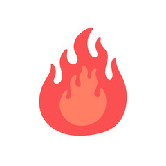 Fire color icon. Flat vector illustration isolated on white background.
