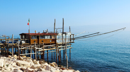 Coast of the Trabocchi, Trabocco in Marina di San Vito Chietino. The Trabocco is a traditional...