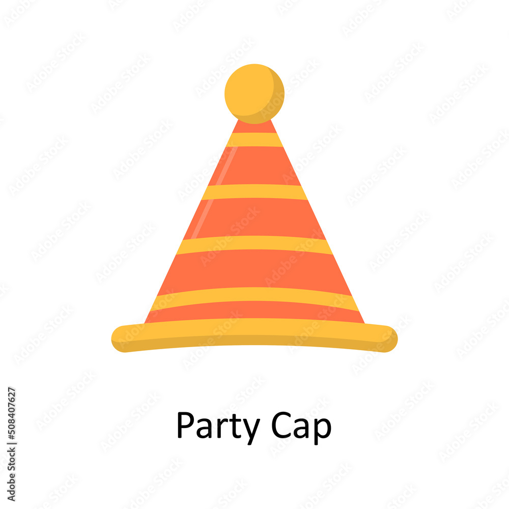 Poster party cap vector flat icon for web isolated on white background eps 10 file