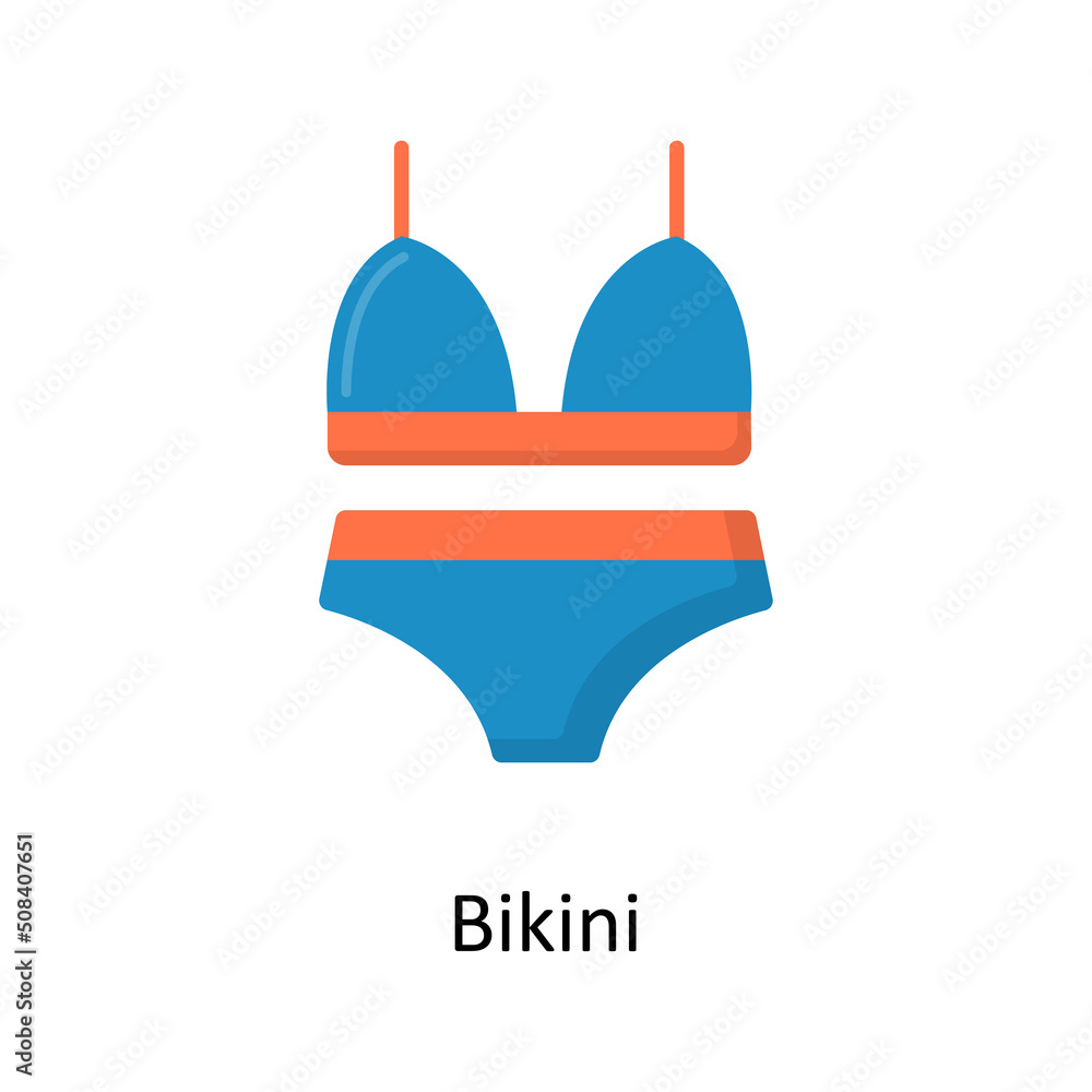 Poster bikini vector flat icon for web isolated on white background eps 10 file