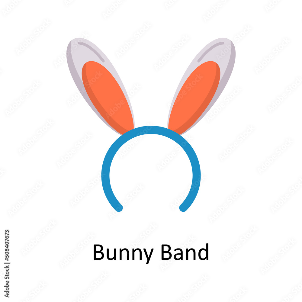Poster bunny band vector flat icon for web isolated on white background eps 10 file