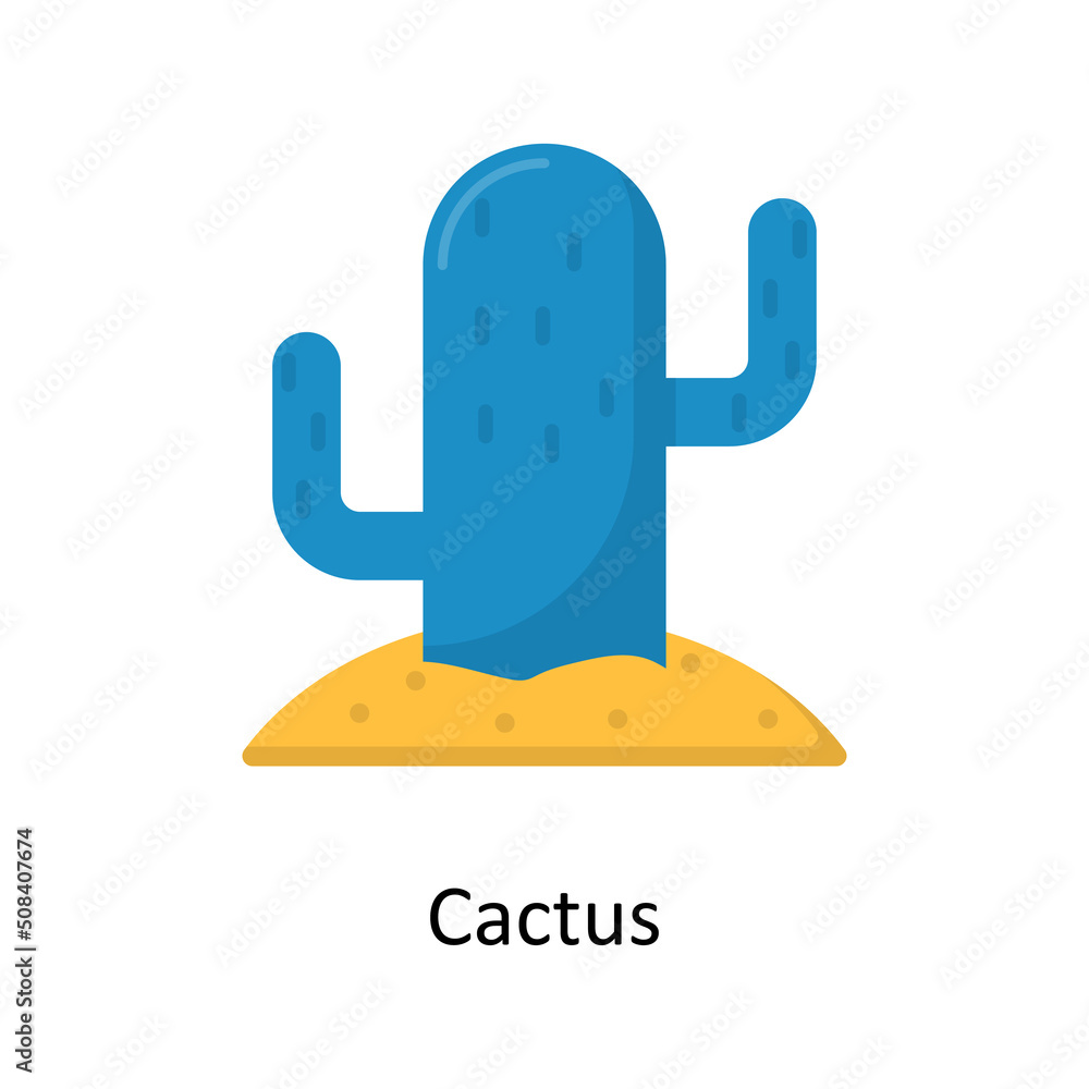 Poster cactus vector flat icon for web isolated on white background eps 10 file