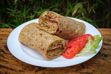 Popular African street food with Rolex Rolls