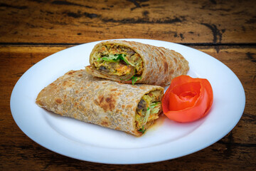 Popular African street food with Rolex Rolls