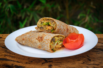 Popular African street food with Rolex Rolls