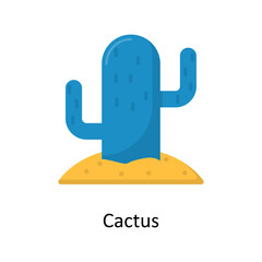 Cactus vector flat icon for web isolated on white background EPS 10 file