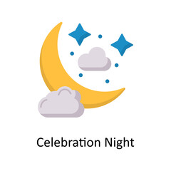 Celebration Night vector flat icon for web isolated on white background EPS 10 file