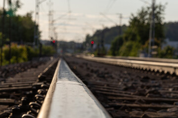 Stockholm, Sweden Train track receding into distance.