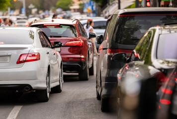 Cars in traffic jam