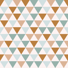 Decor design for surfaces and print. Vector seamless triangles. Grid minimal pattern.